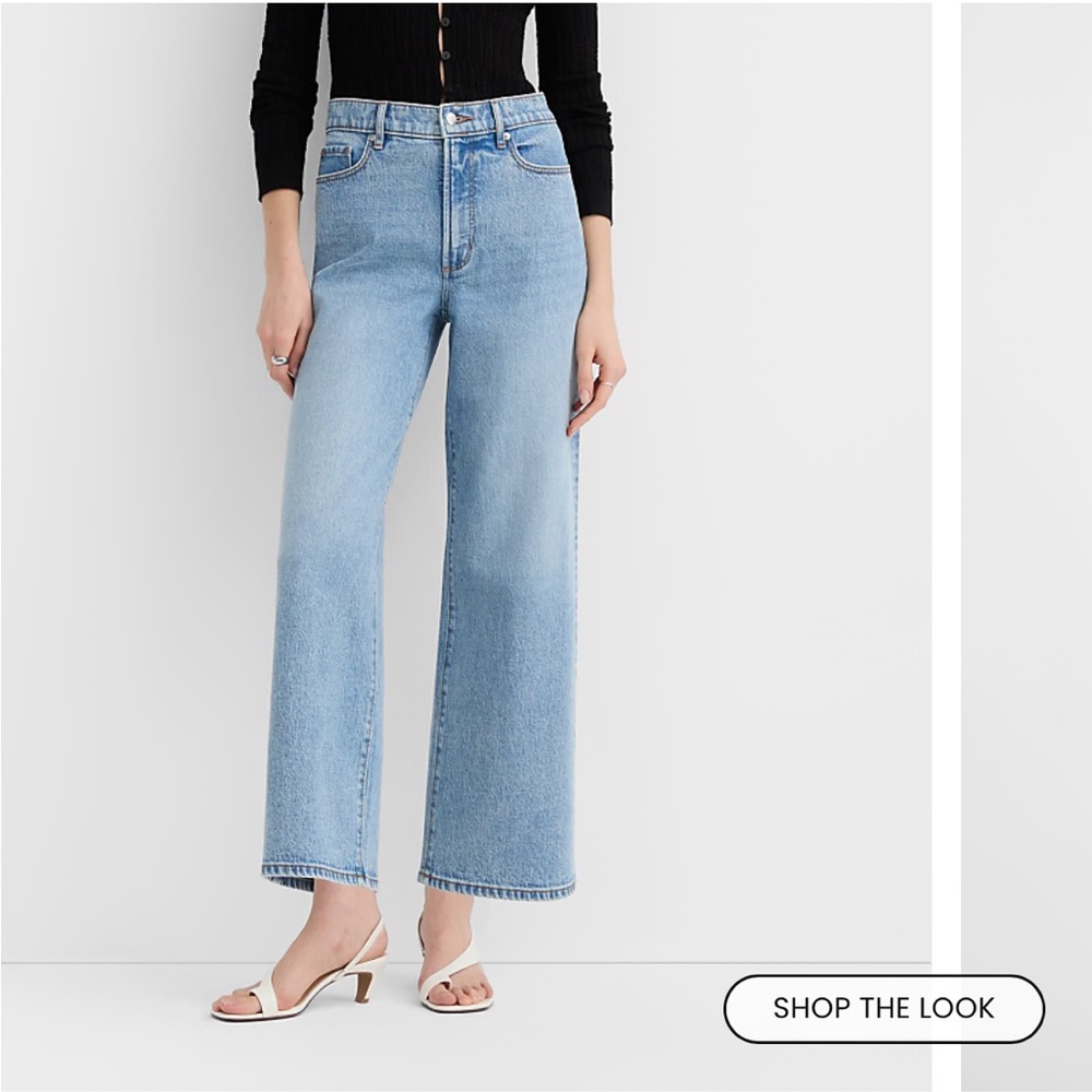 LOFT Rivete High Rise Wide Leg Crop - Picture 2 of 7